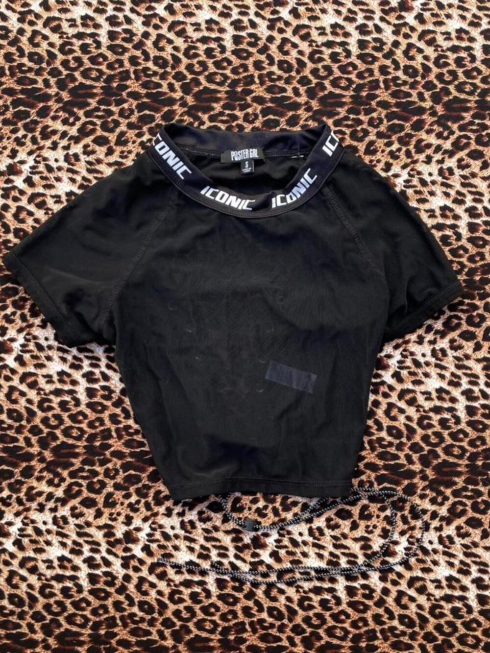 iconic poster girl mesh crop top